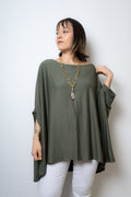 Polera Monica - Verde musgo - manga corta
