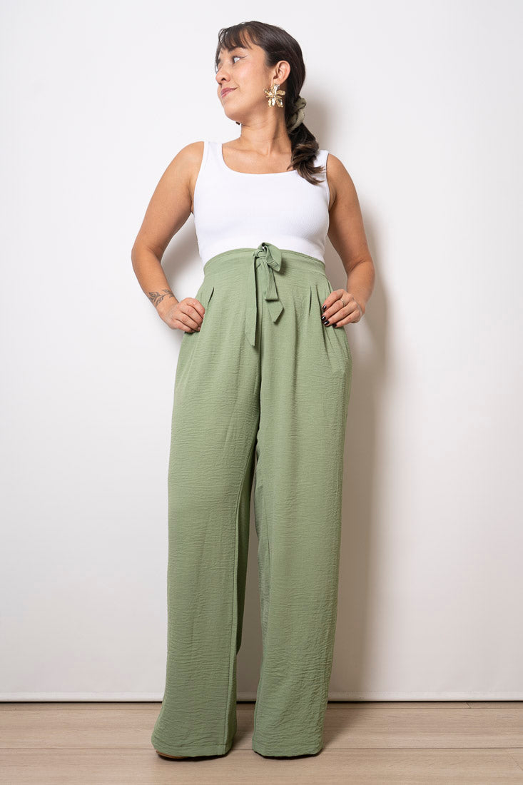 Pantalón Crepe  Sofía - Verde musgo