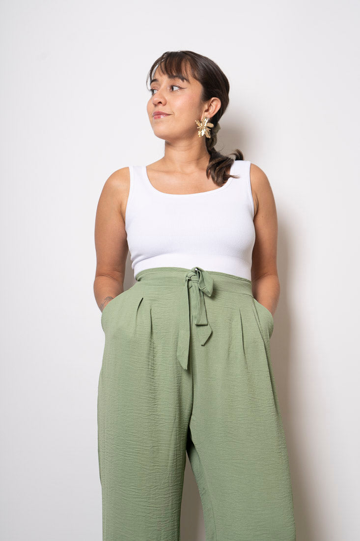 Pantalón Crepe  Sofía - Verde musgo