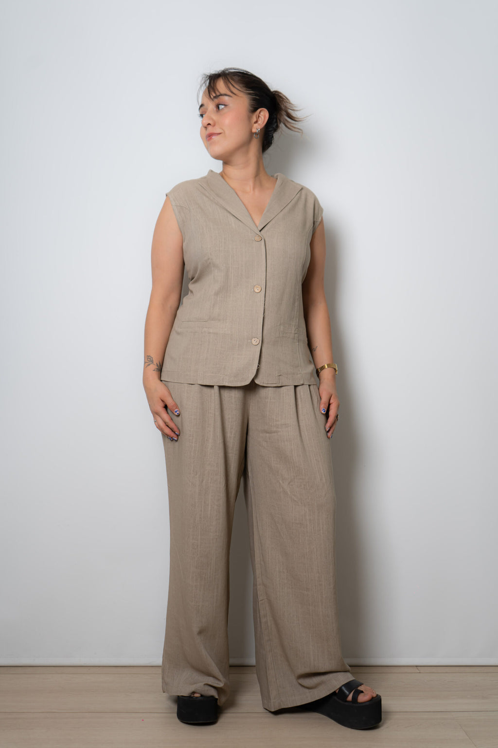 Conjunto Lino - Beige