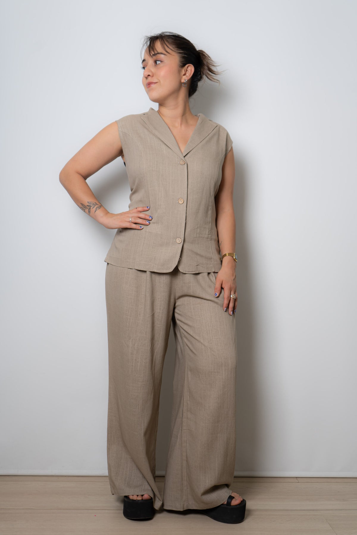 Conjunto Lino - Beige