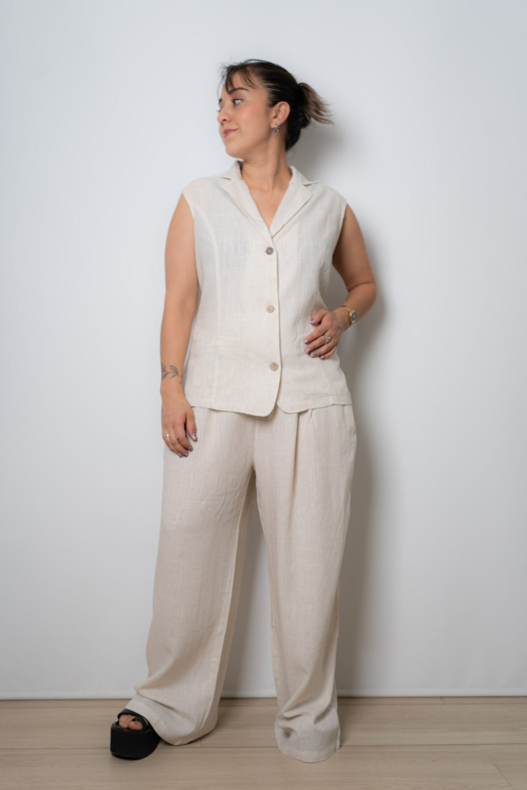 Conjunto Lino - Crema