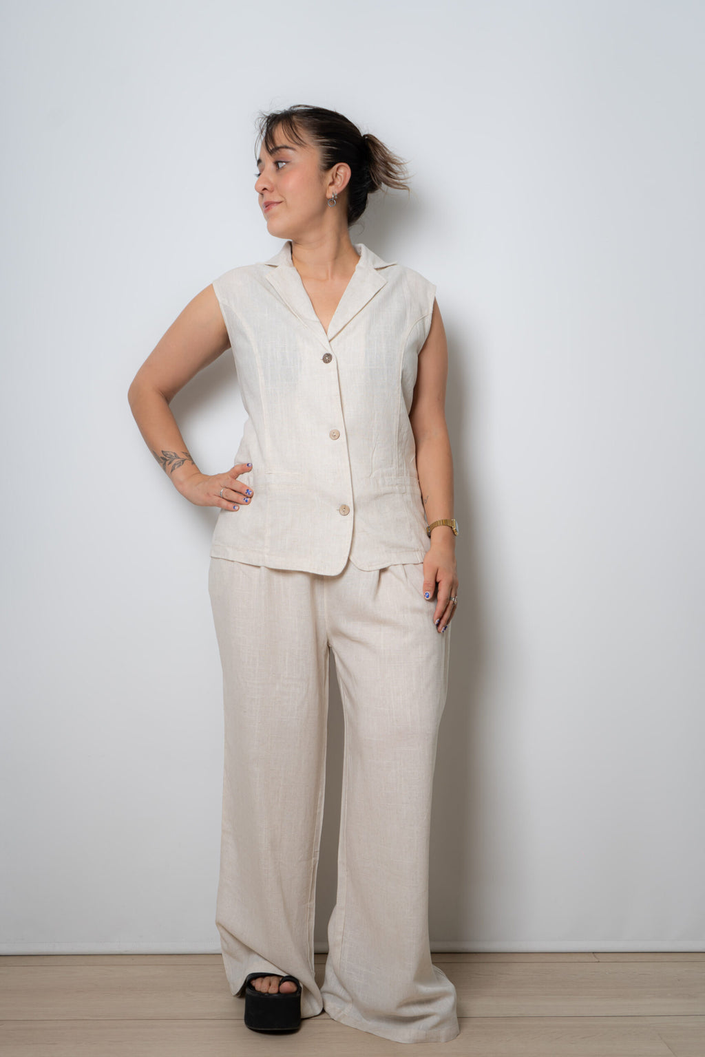 Conjunto Lino - Crema