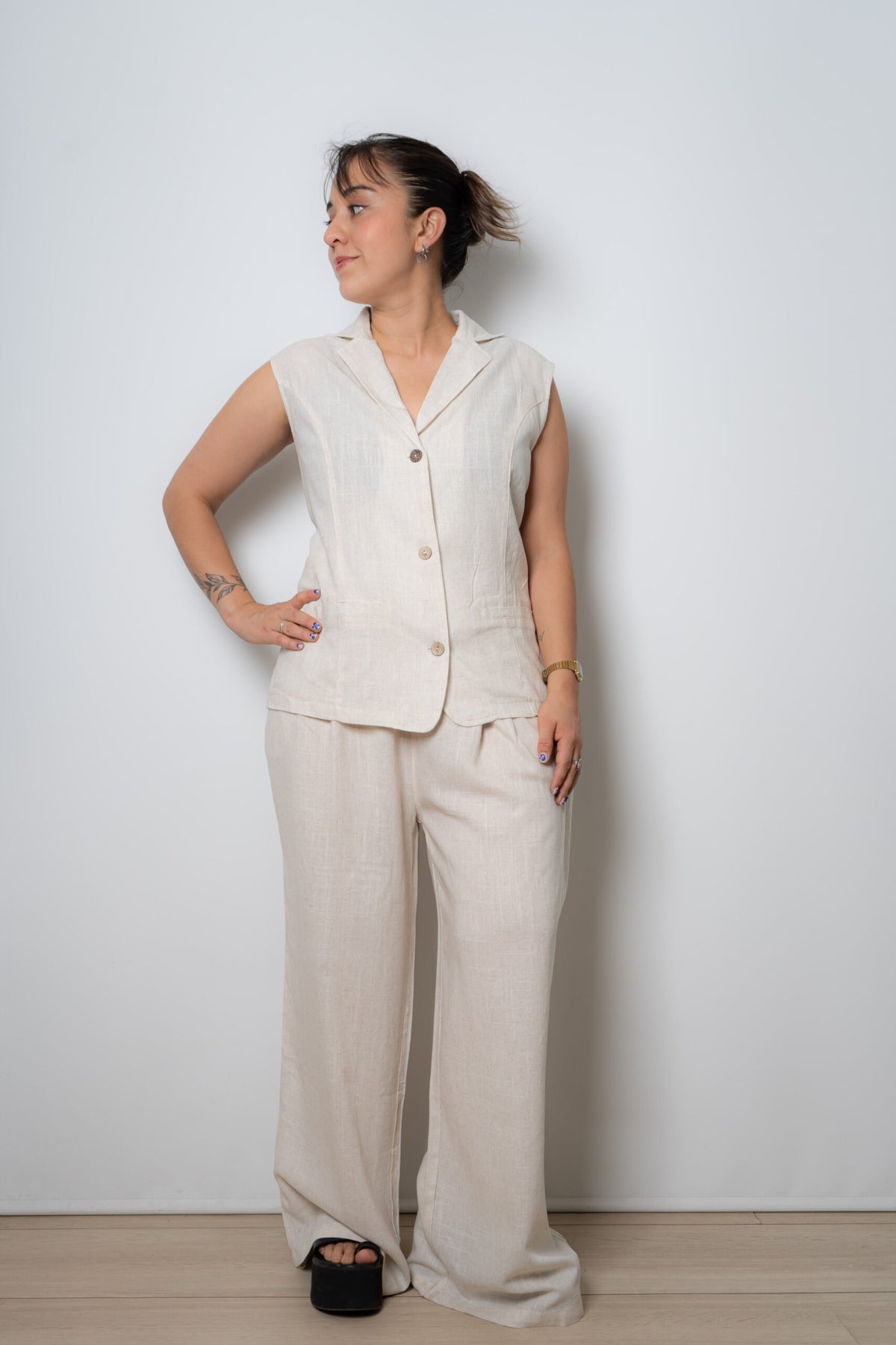 Conjunto Lino - Crema