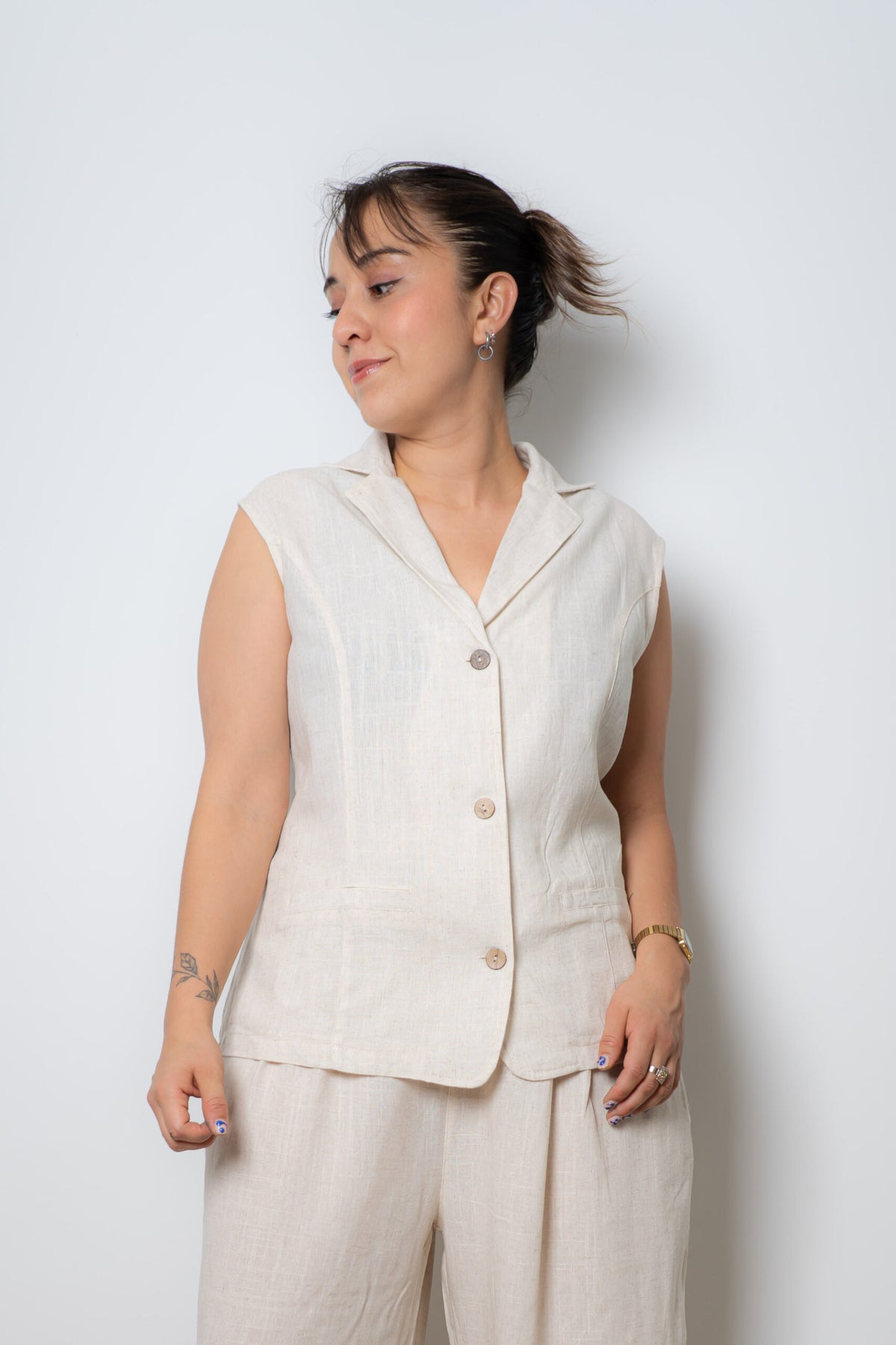Conjunto Lino - Crema