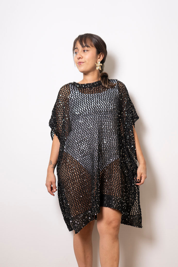 Chaleco brillante Emi - Negro