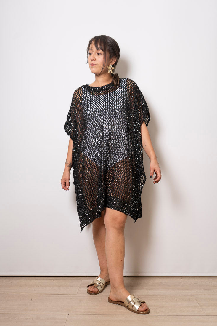 Chaleco brillante Emi - Negro