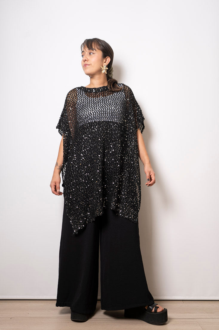 Chaleco brillante Emi - Negro