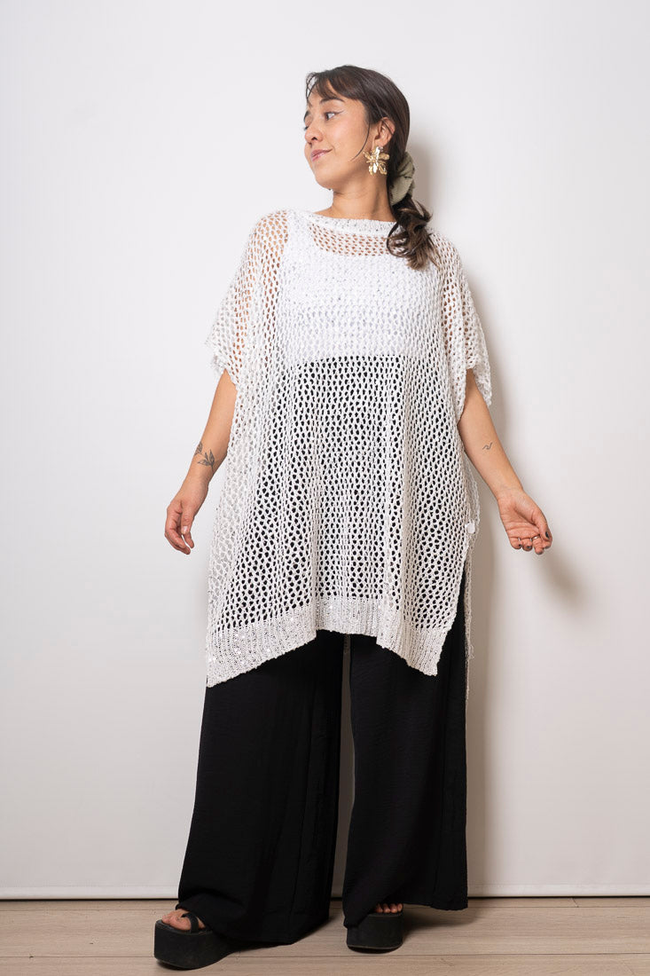 Chaleco brillante Emi - Blanco