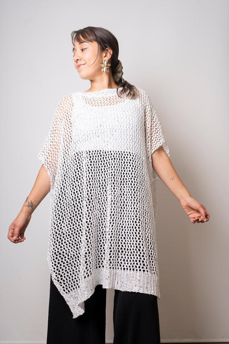 Chaleco brillante Emi - Blanco