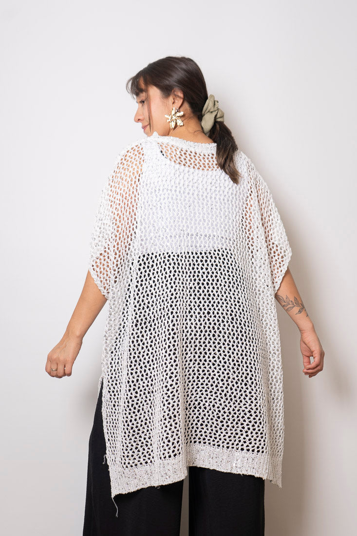 Chaleco brillante Emi - Blanco