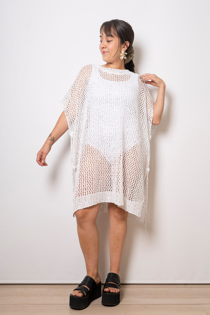 Chaleco brillante Emi - Blanco