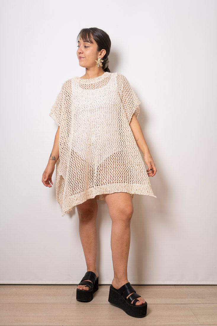 Chaleco brillante Emi - Beige