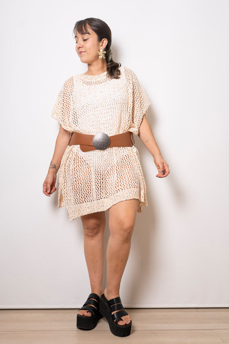 Chaleco brillante Emi - Beige