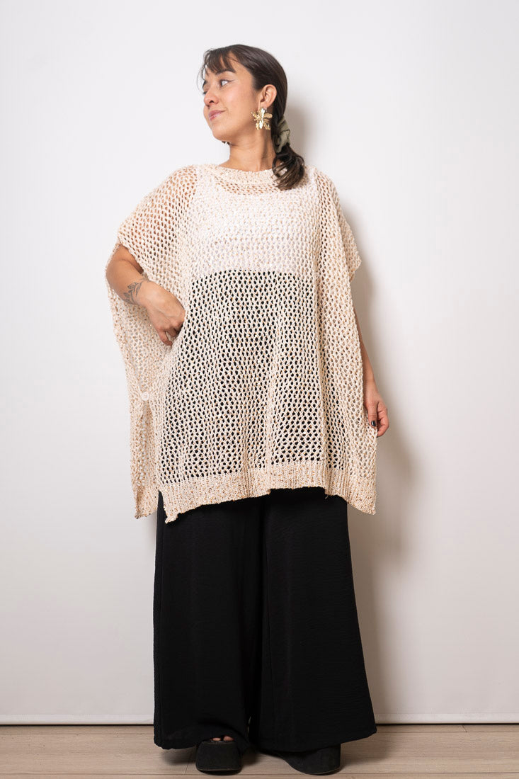 Chaleco brillante Emi - Beige