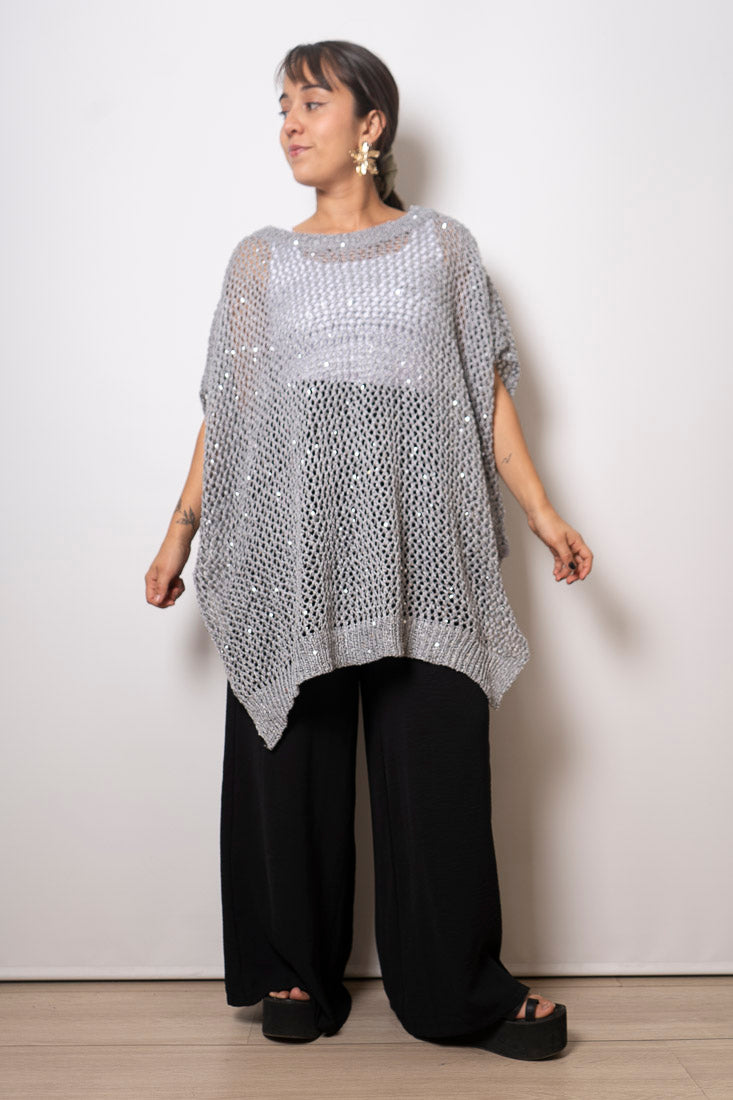 Chaleco brillante Emi - Gris