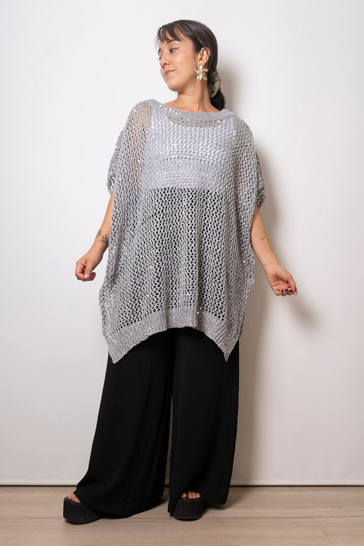 Chaleco brillante Emi - Gris