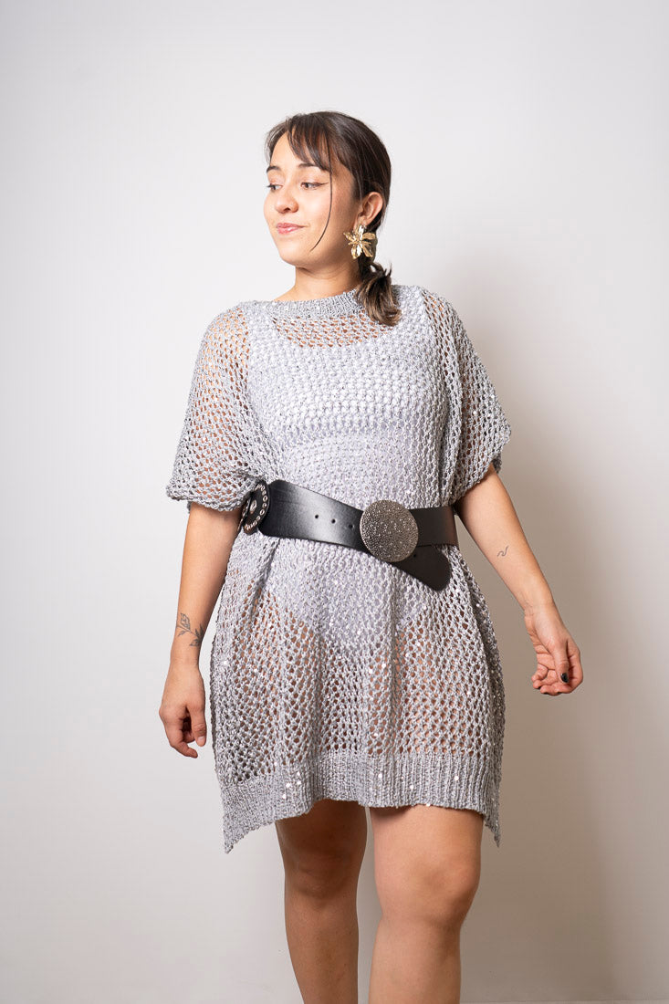Chaleco brillante Emi - Gris