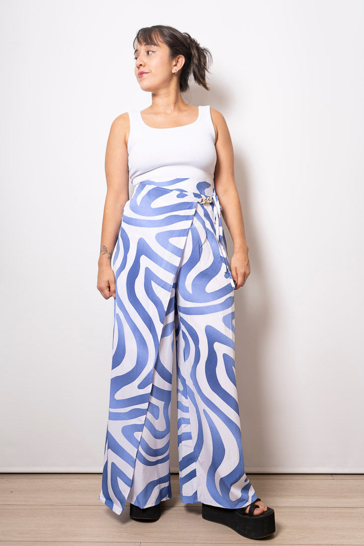 Pantalón estampado Ignacia - Celeste
