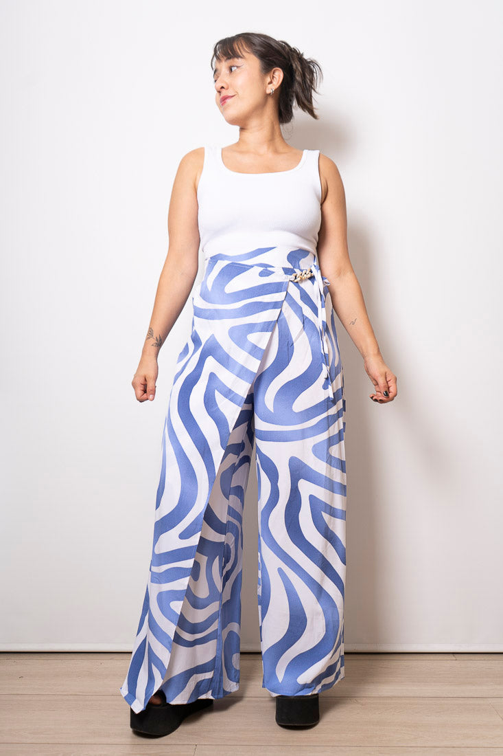 Pantalón estampado Ignacia - Celeste