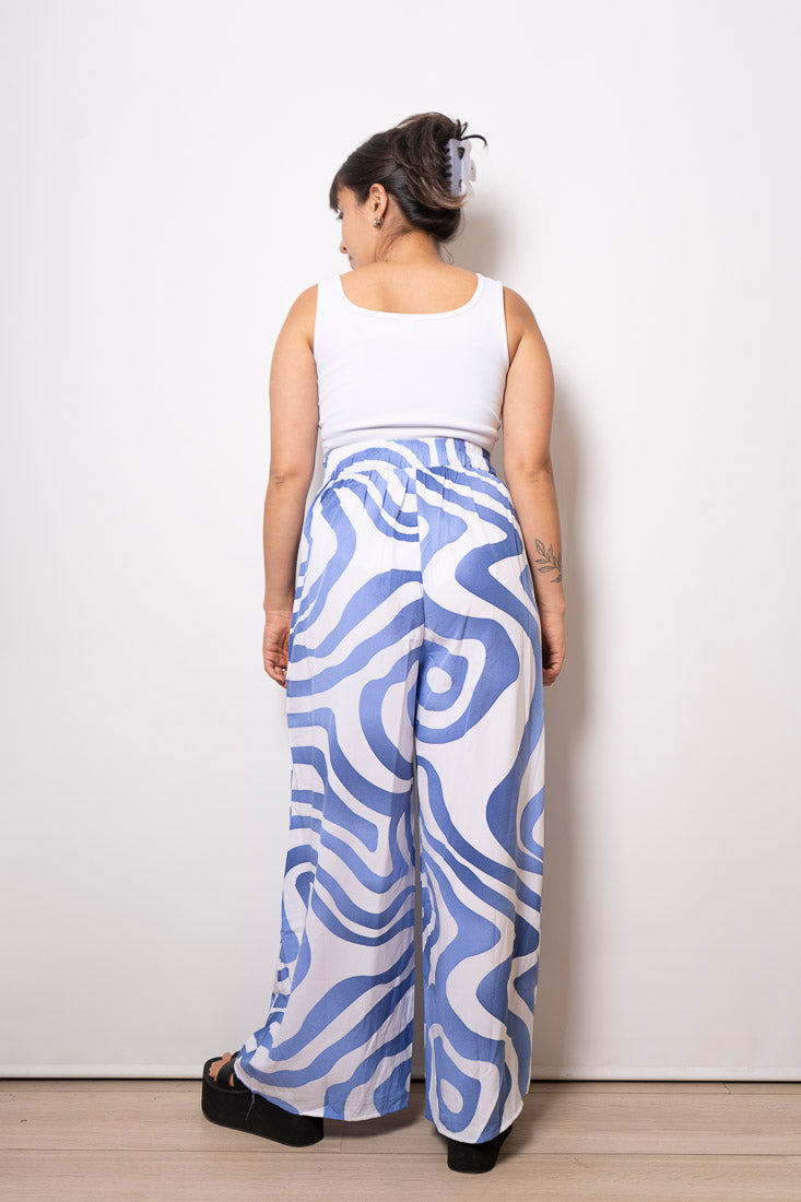 Pantalón estampado Ignacia - Celeste