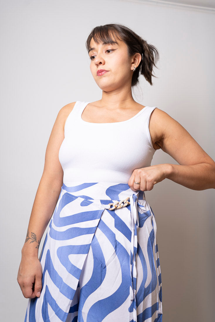 Pantalón estampado Ignacia - Celeste