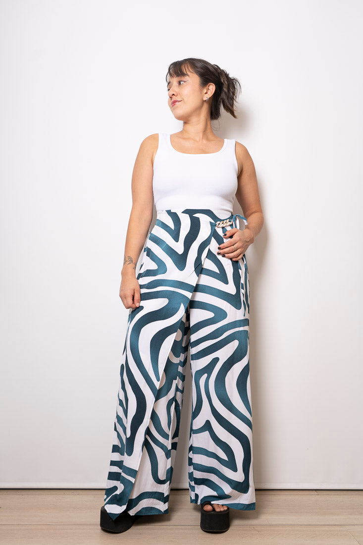 Pantalón estampado Ignacia - Azul petróleo