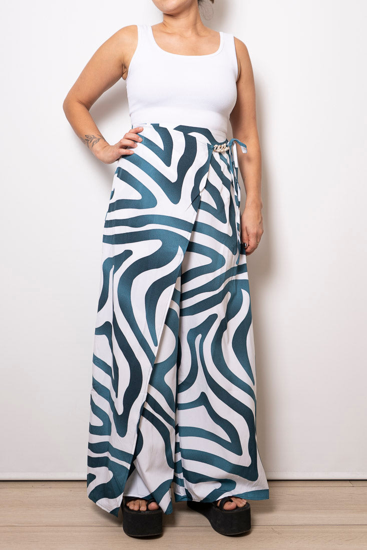 Pantalón estampado Ignacia - Azul petróleo