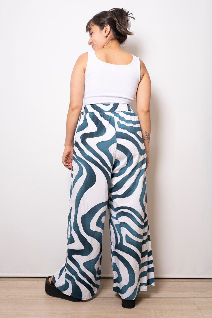 Pantalón estampado Ignacia - Azul petróleo