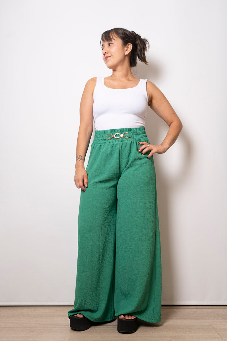 Pantalón Erika - Verde y hebilla dorada