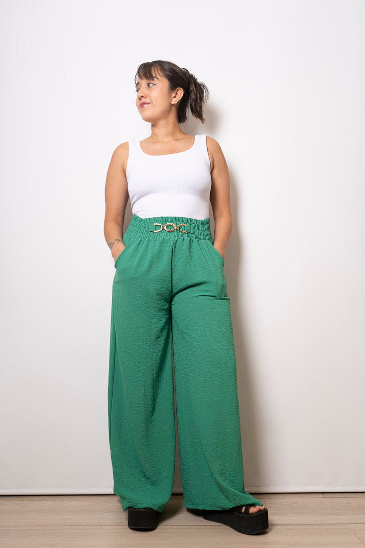Pantalón Erika - Verde y hebilla dorada