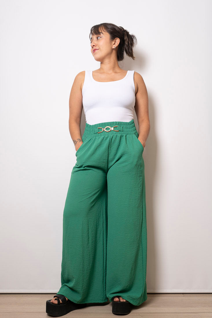 Pantalón Erika - Verde y hebilla dorada