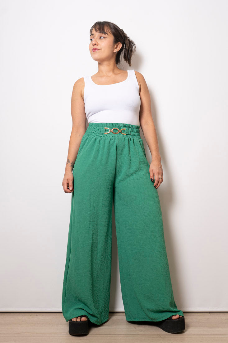 Pantalón Erika - Verde y hebilla dorada
