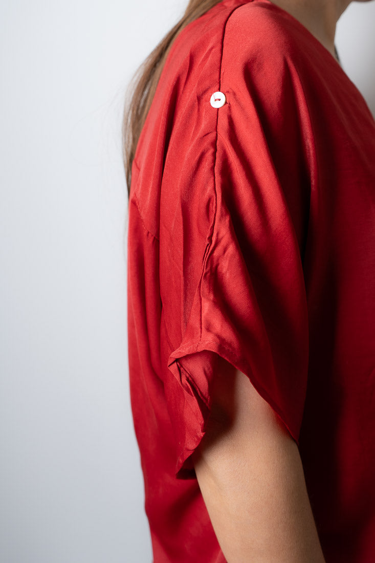 Polera satin Kami - Rojo