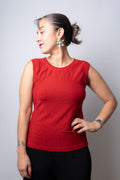 Polera tela brillante - Rojo