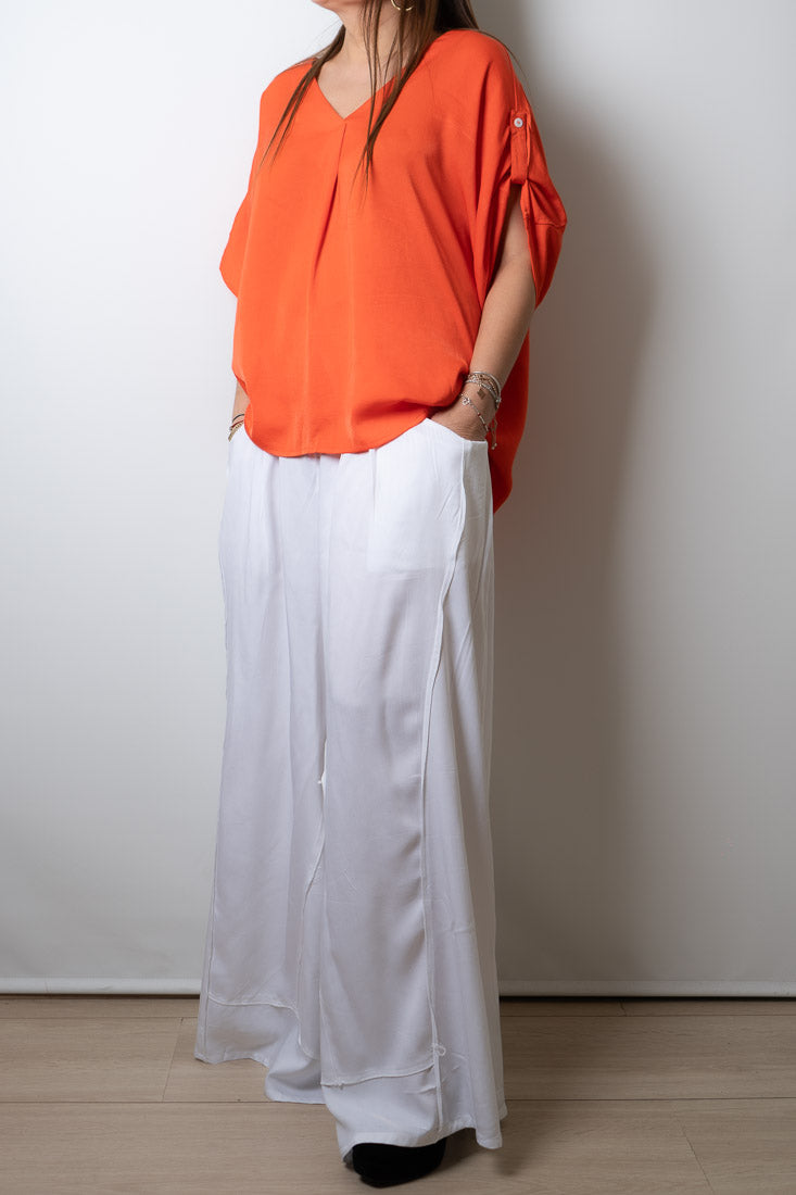 Polera satin Kami - Naranjo