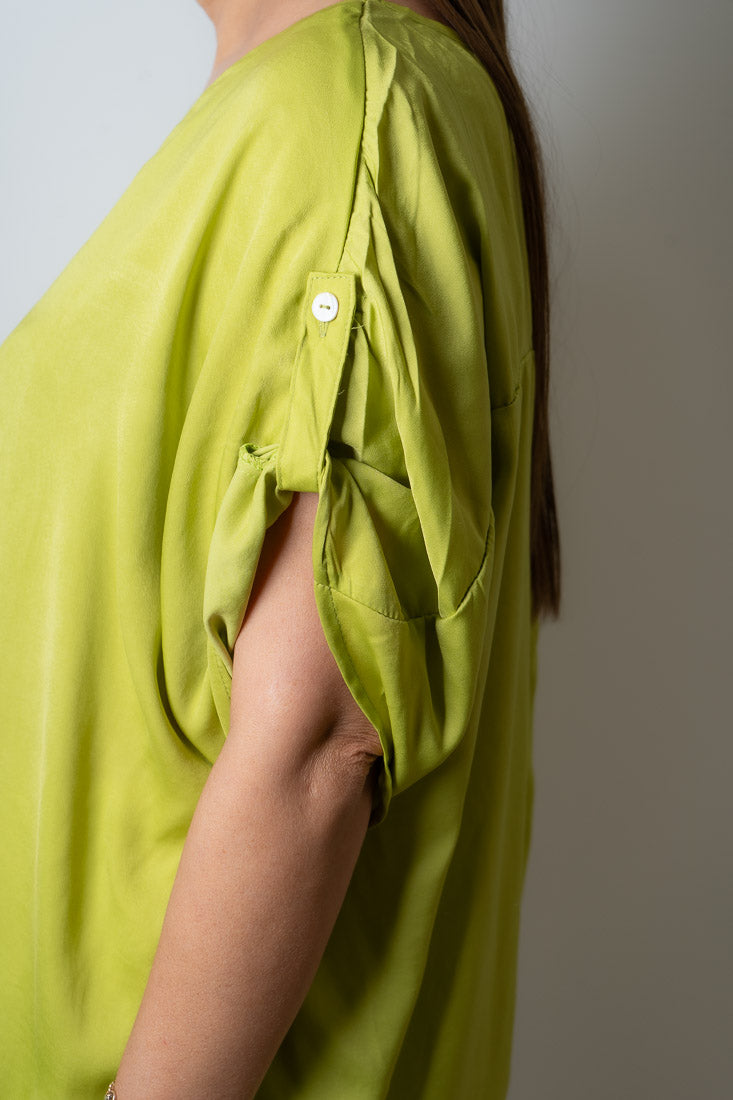 Polera satin Kami - Verde pistacho