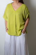 Polera satin Kami - Verde pistacho