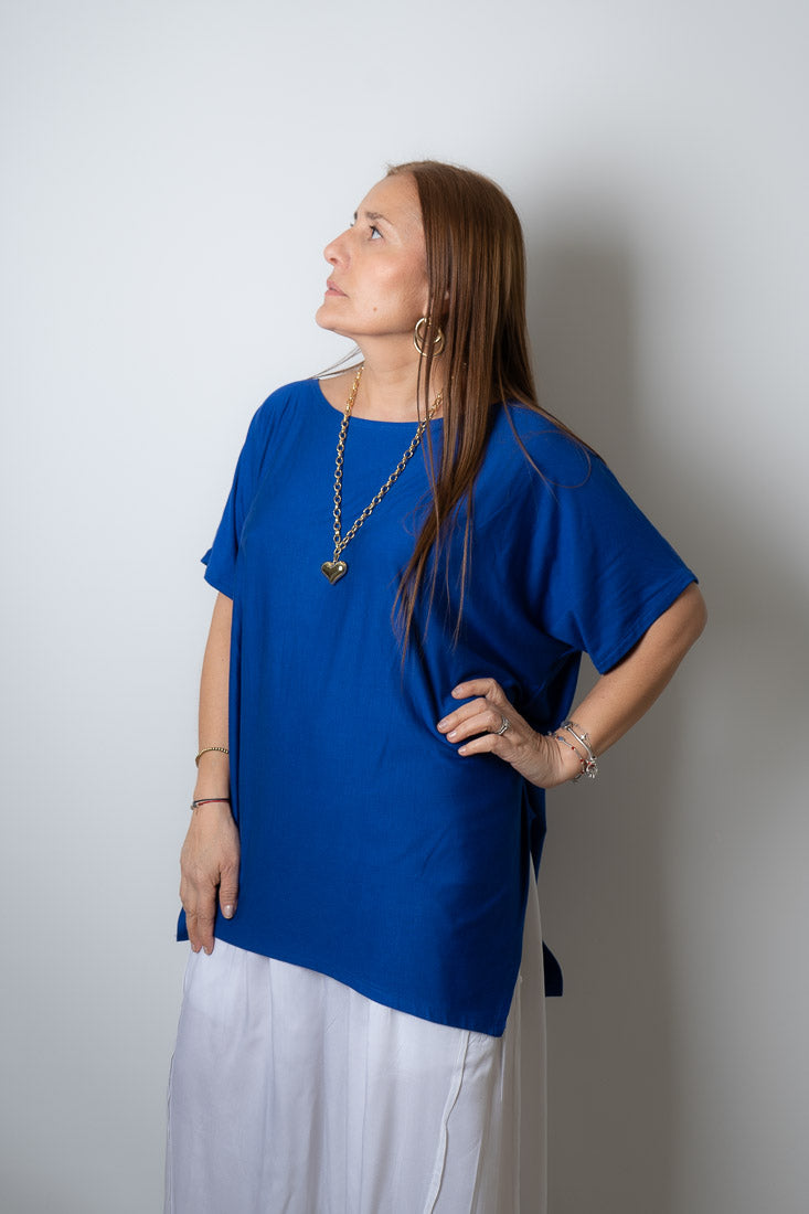 Polera algodón Emilia - Azul