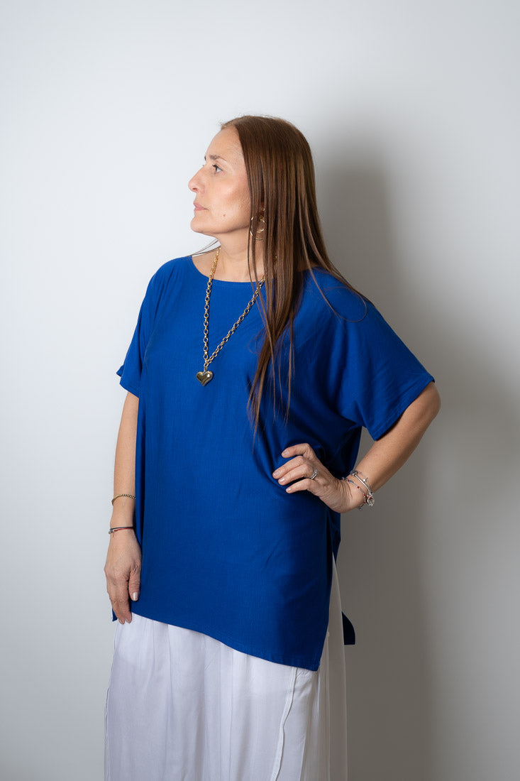 Polera algodón Emilia - Azul