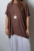 Polera algodón Emilia - Cafe taupe