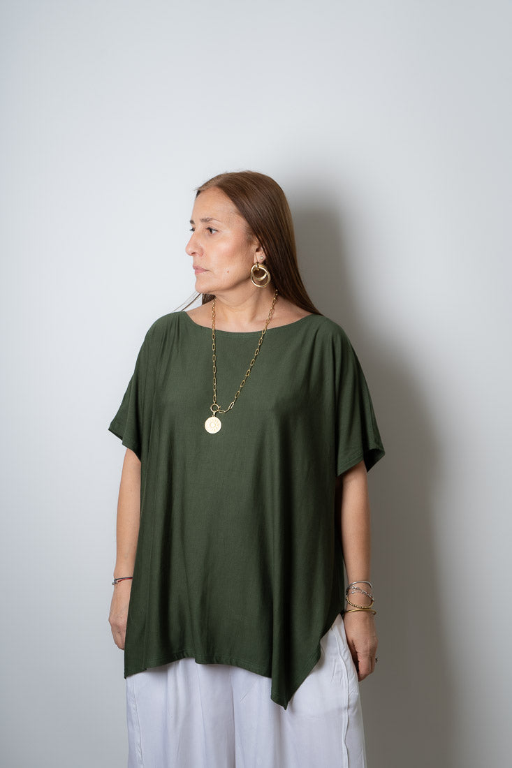 Polera algodón Emilia - Verde militar