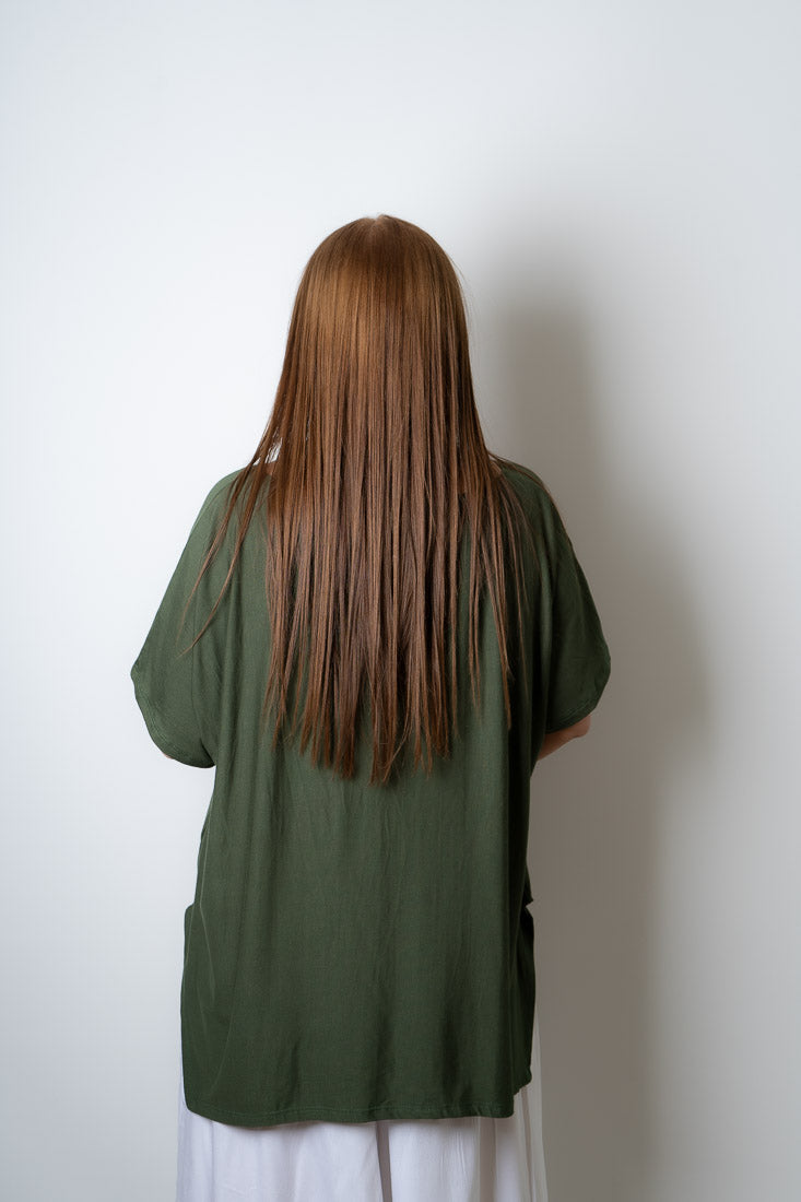 Polera algodón Emilia - Verde militar