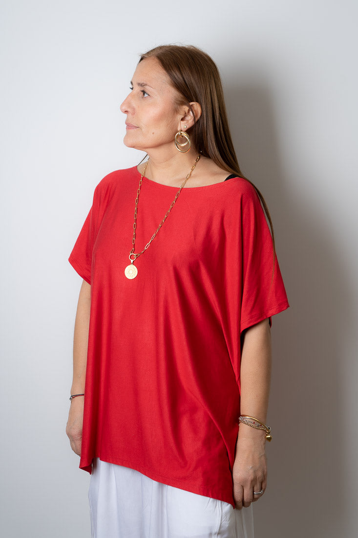 Polera algodón Emilia - Rojo