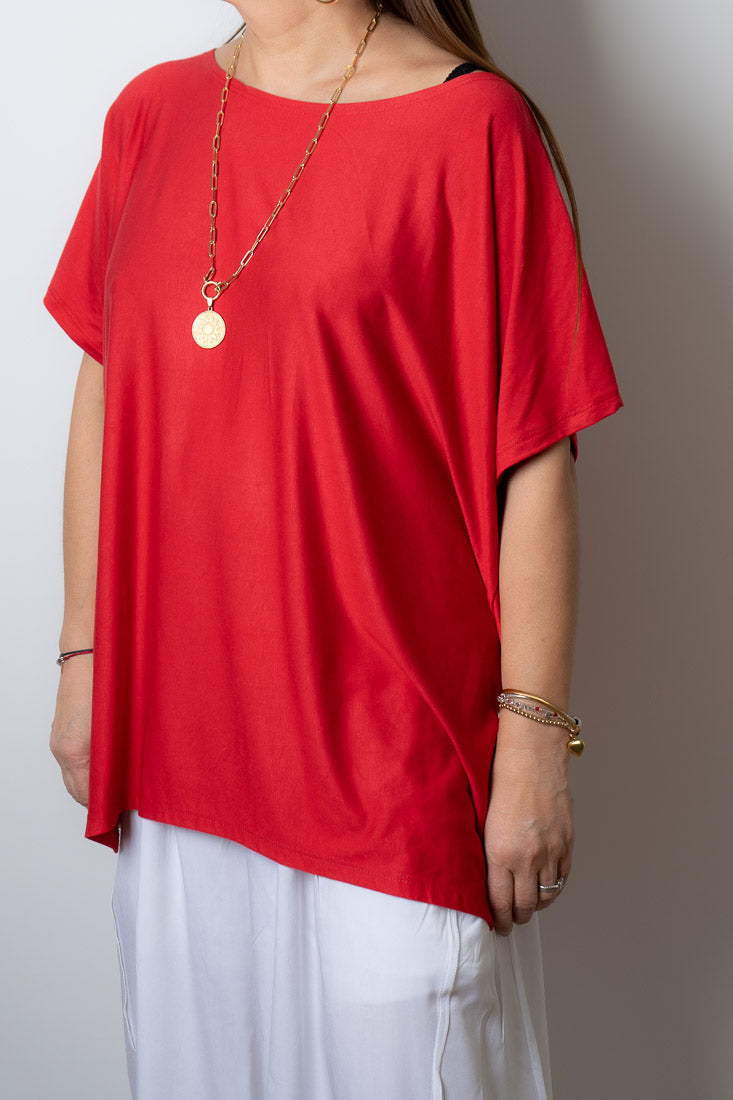 Polera algodón Emilia - Rojo
