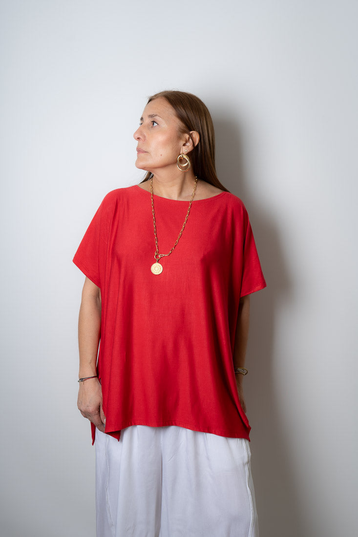 Polera algodón Emilia - Rojo