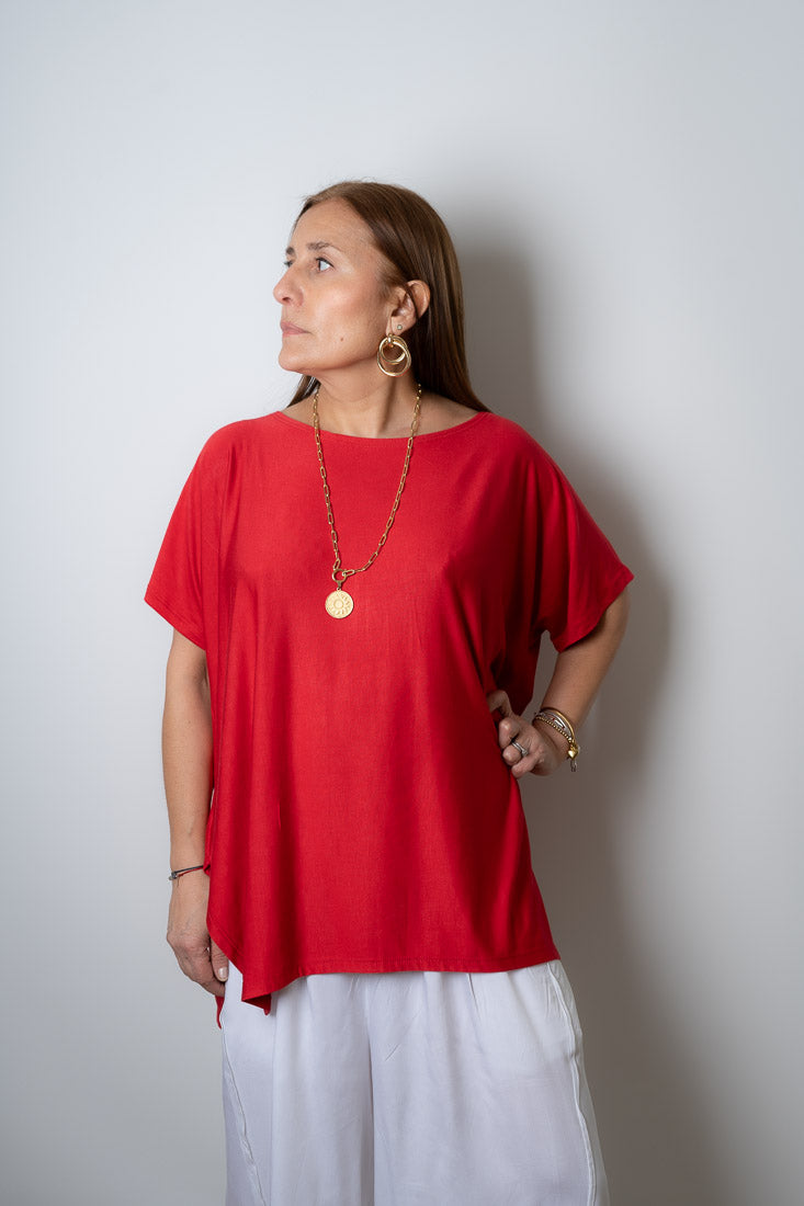 Polera algodón Emilia - Rojo