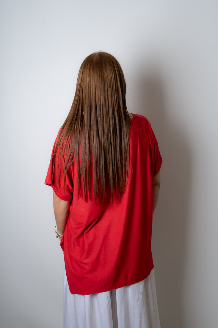 Polera algodón Emilia - Rojo
