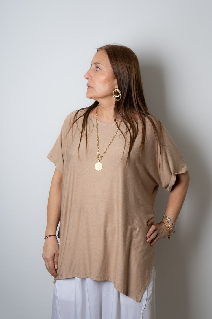 Polera algodón Emilia - Camel