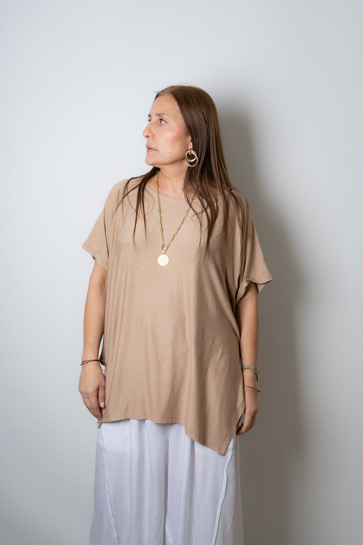 Polera algodón Emilia - Camel